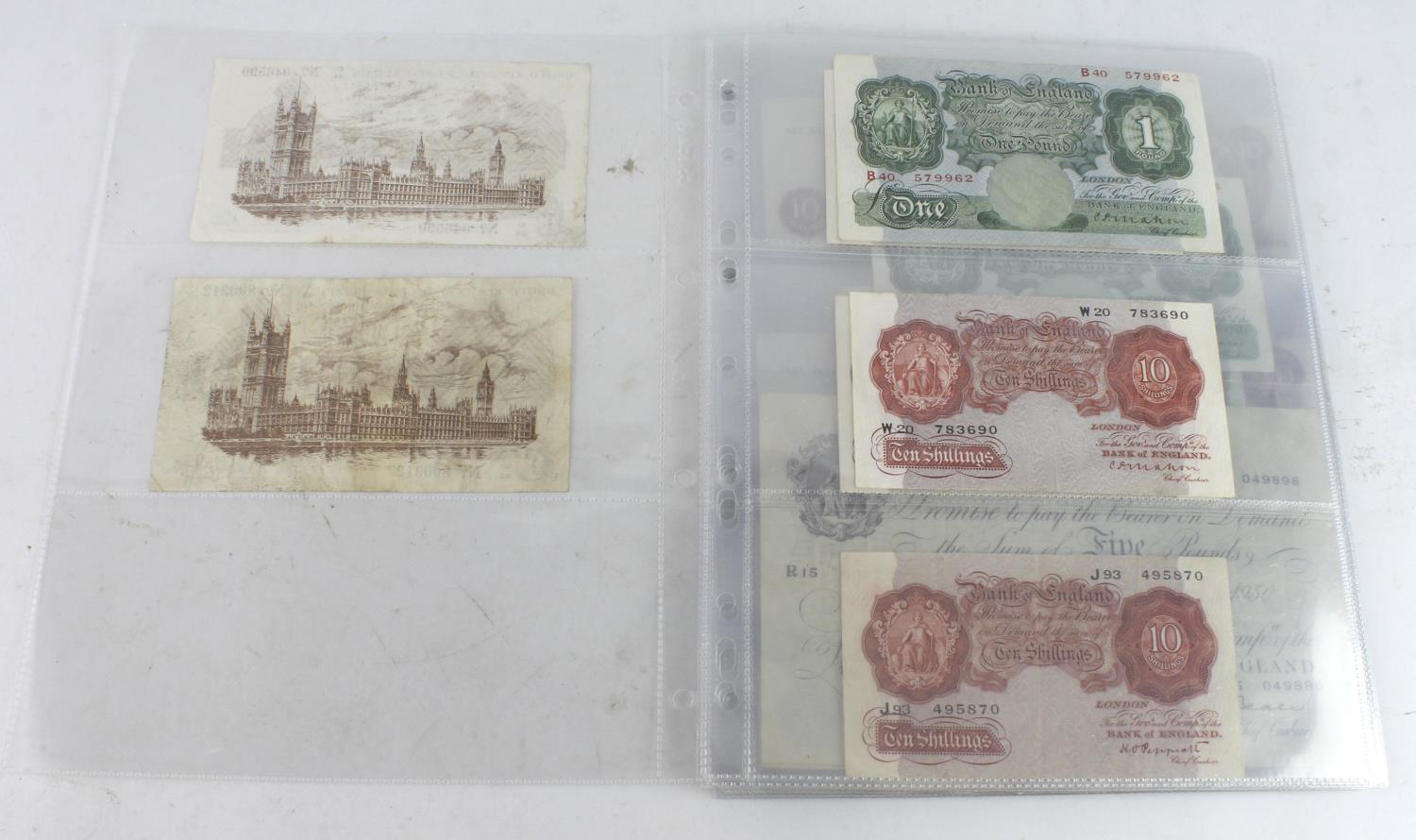 Bank of England & Treasury (54), Warren Fisher 1 Pound x 2, a range of Bank of England notes with - Image 2 of 13