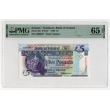 Northern Ireland, Bank of Ireland 5 Pounds dated 28th August 1990, signed D.J. Harrison, a FIRST RUN
