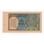 India 1 Rupee dated 1935, portrait King George V at right, signed J.W. Kelly, serial F/70 214064 (