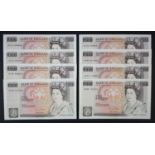 Gill 10 Pounds (B354) issued 1988 (8), mixed grades (B354, Pick379e) VF+ to EF