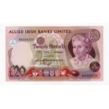 Northern Ireland, Allied Irish Banks Limited 20 Pounds dated 1st January 1982, signed O'Keeffe,