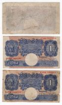 ERROR Peppiatt 1 Pound issued 1940 (2), WW2 emergency issue, gutter fold at right, serial U78H