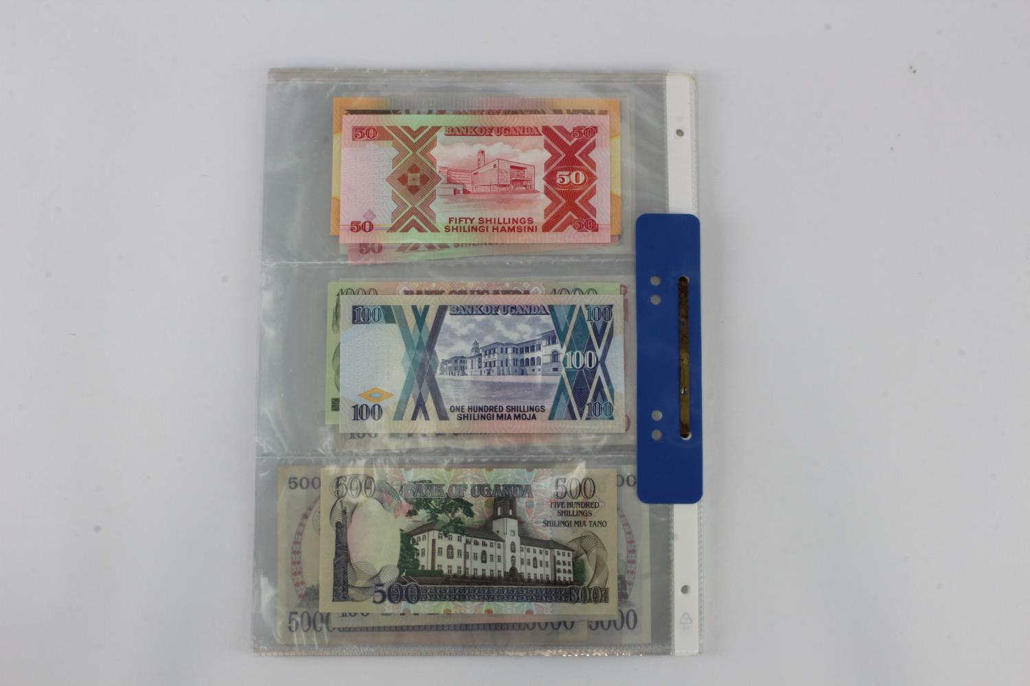 Uganda (35), an Uncirculated group in album pages, 5 Shillings, 10 Shillings, 20 Shillings, 50 - Image 15 of 15