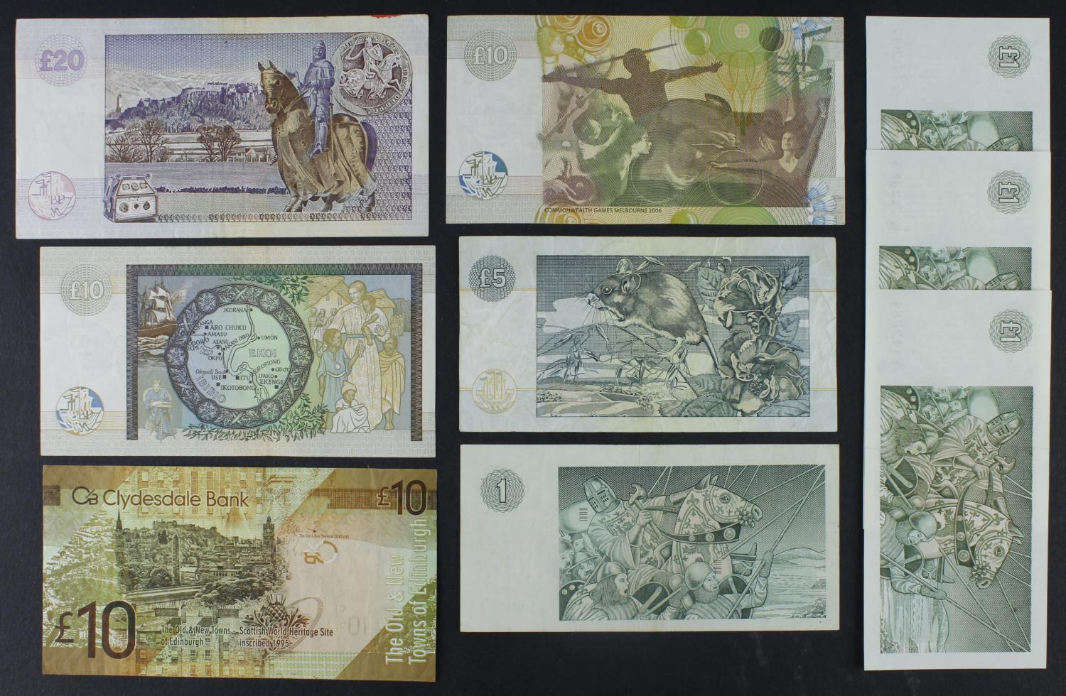 Scotland, Clydesdale Bank (9), 20 Pounds dated 2004, 10 Pounds (3) dated 1999, 2006 and 2009, 5 - Image 2 of 2