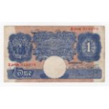 Peppiatt 1 Pound (B250) issued 1940, scarce REPLACEMENT note S04H 310970, blue WW2 emergency