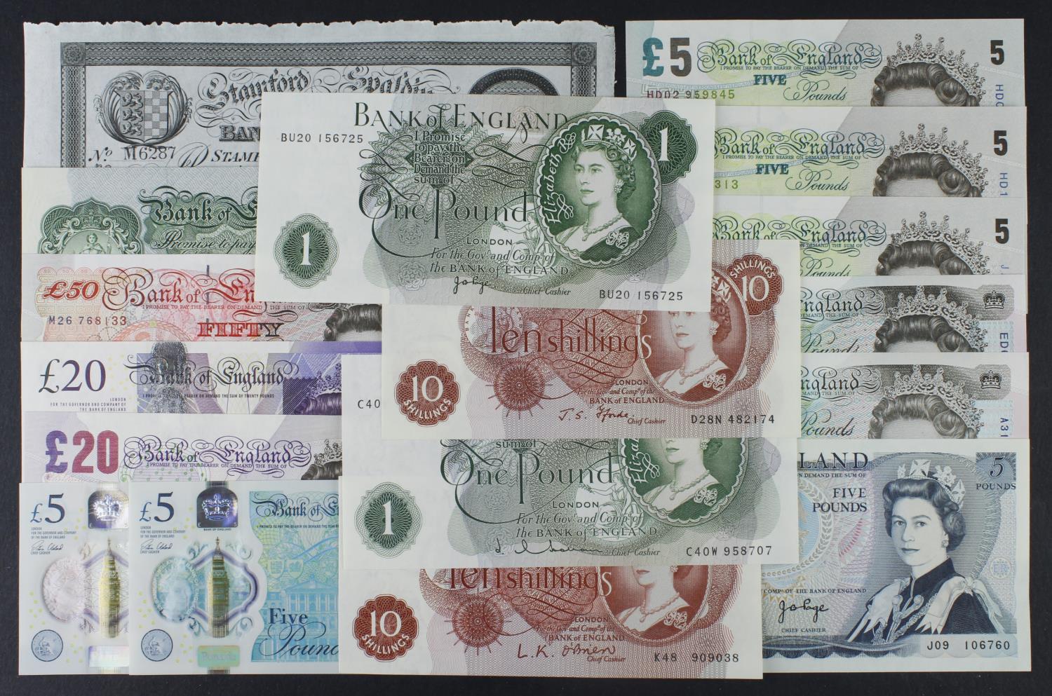Bank of England (16) plus 1 Provincial note, a very high grade group, Beale 1 Pound, O'Brien 10
