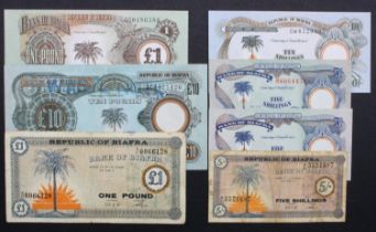 Biafra (6), 10 Pounds issued 1968 - 1969, overprint WASTE NOTE, serial ZC0425426 (BNB B107a, Pick7a)
