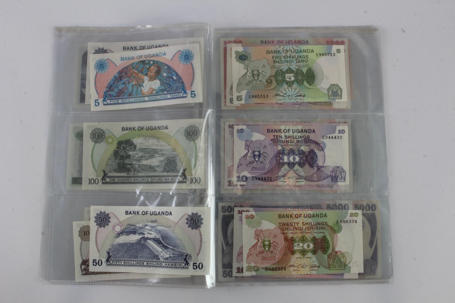 Uganda (35), an Uncirculated group in album pages, 5 Shillings, 10 Shillings, 20 Shillings, 50 - Image 7 of 15