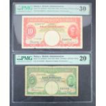 Malaya (2) 10 Dollars dated 1st July 1941, portrait King George VI at right, serial D/54 060714 (BNB