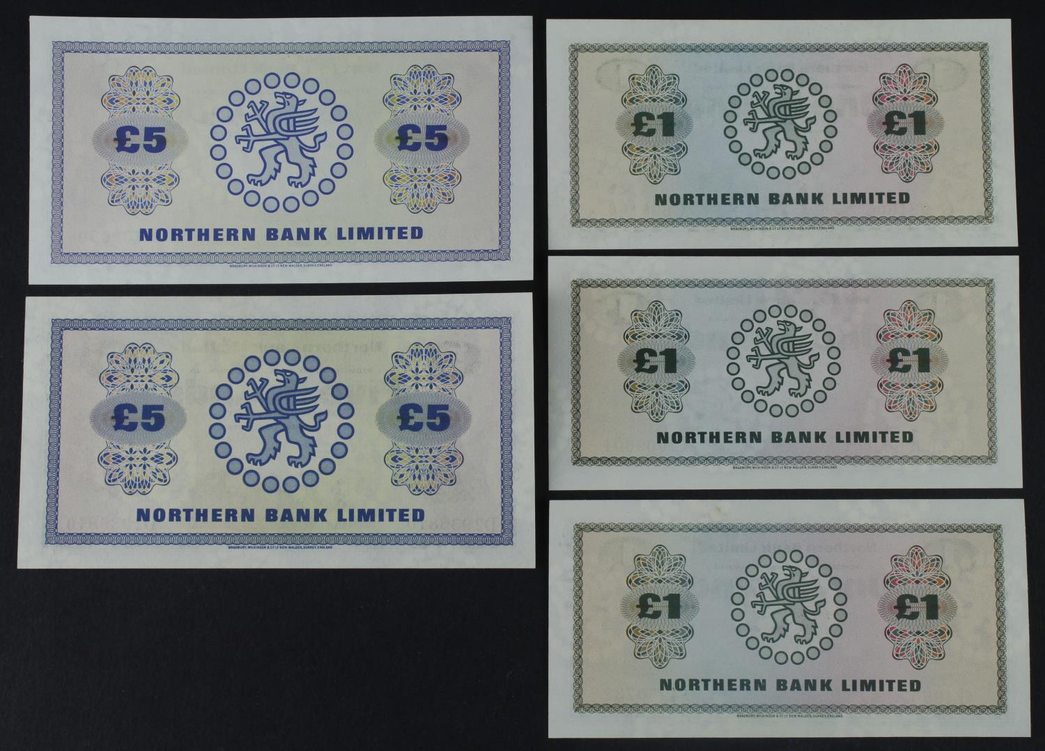 Northern Ireland, Northern Bank Limited (5), 5 Pounds dated 1st January 1976, signed J.B. Newland, - Image 2 of 2