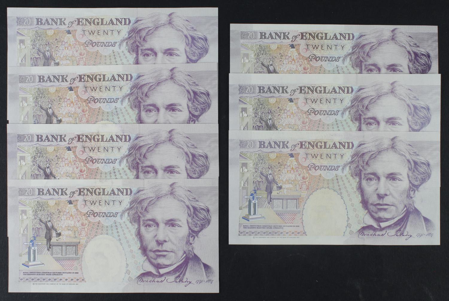 Gill 20 Pounds (B358) issued 1991 (7), a group of FIRST SERIES notes (B358, Pick384a) EF+ to about - Image 2 of 2