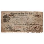 Gloucester City Old Bank 5 Pounds dated 1835 for James Wood, serial No.2434 (Outing819f) ink