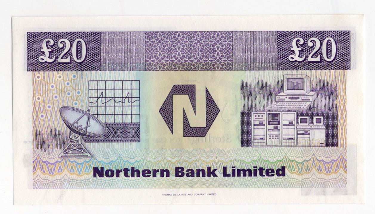 Northern Ireland, Northern Bank Limited 20 Pounds dated 30th March 1992, signed S.H. Torrens, serial - Image 2 of 2