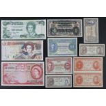 British Commonwealth (11), a group of Queen Elizabeth II and King George VI portrait notes, East