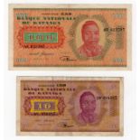 Katanga (2) 100 Francs dated 31st October 1960, portrait Moise Tshombe at right, serial AN 023505 (