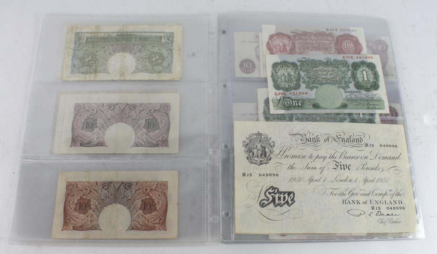 Bank of England & Treasury (54), Warren Fisher 1 Pound x 2, a range of Bank of England notes with - Image 5 of 13