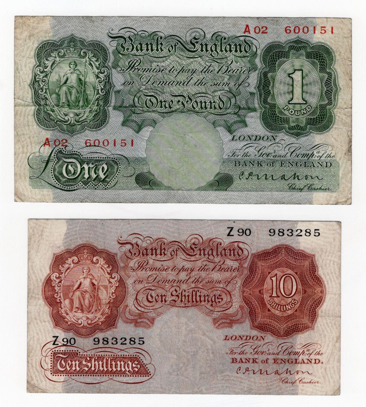 Mahon (2), 1 Pound issued 1928, very rare FIRST RUN of First SERIES 'A02' prefix, serial A02