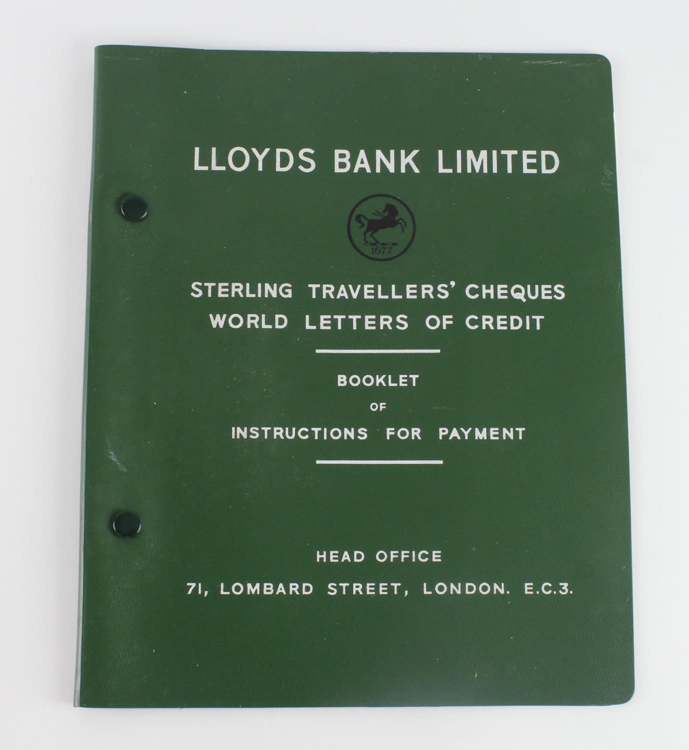 Lloyds Bank Limited SPECIMEN Letters of Credit, Letters of Indication and Travellers Cheques 1950' - Image 14 of 20