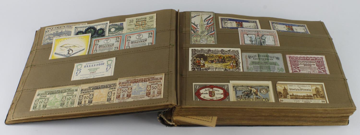 Germany Notgeld (1000+), a large period Notgeld album with stitched dividers in the pages, a very - Image 2 of 2