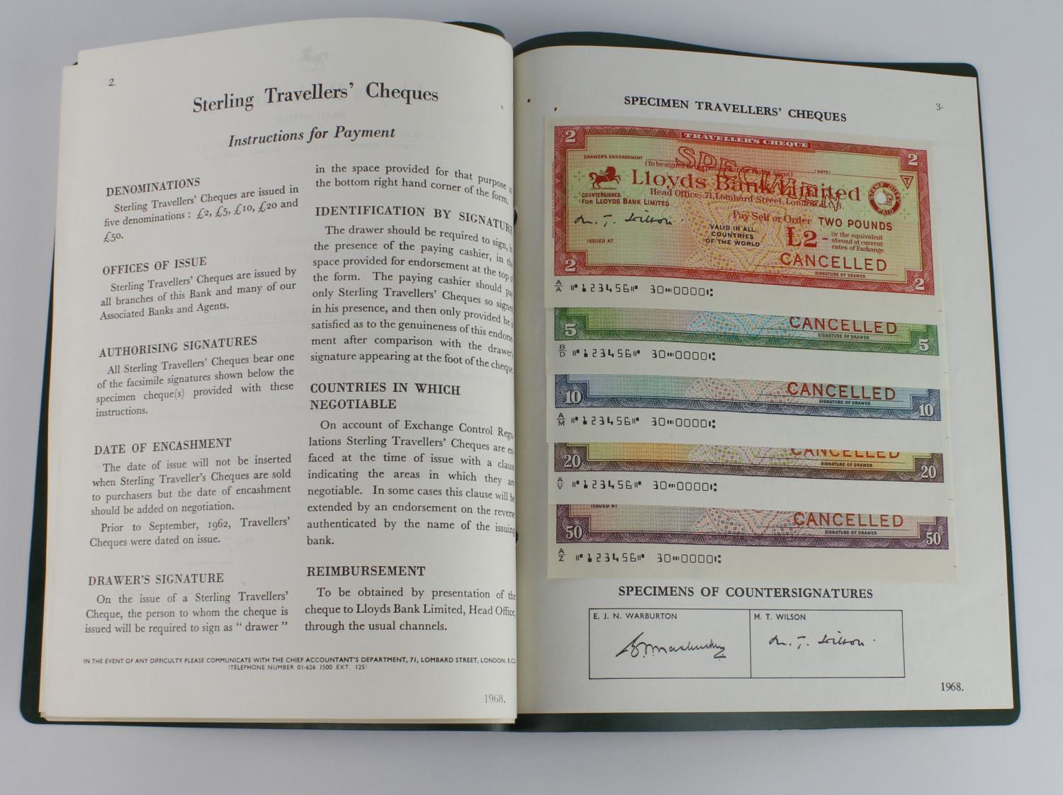 Lloyds Bank Limited SPECIMEN Letters of Credit, Letters of Indication and Travellers Cheques 1950' - Image 13 of 20