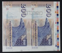 Test Note, 200 Kronor Aland Islands, private essay security printing specimen test notes, designed