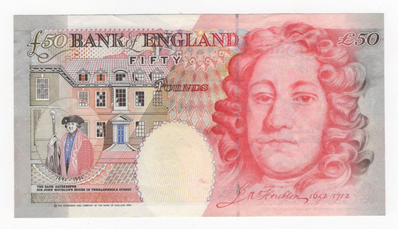 Kentfield 50 Pounds (B378) issued 1994, exceptionally scarce EXPERIMENTAL note 'M99' prefix, - Image 2 of 2