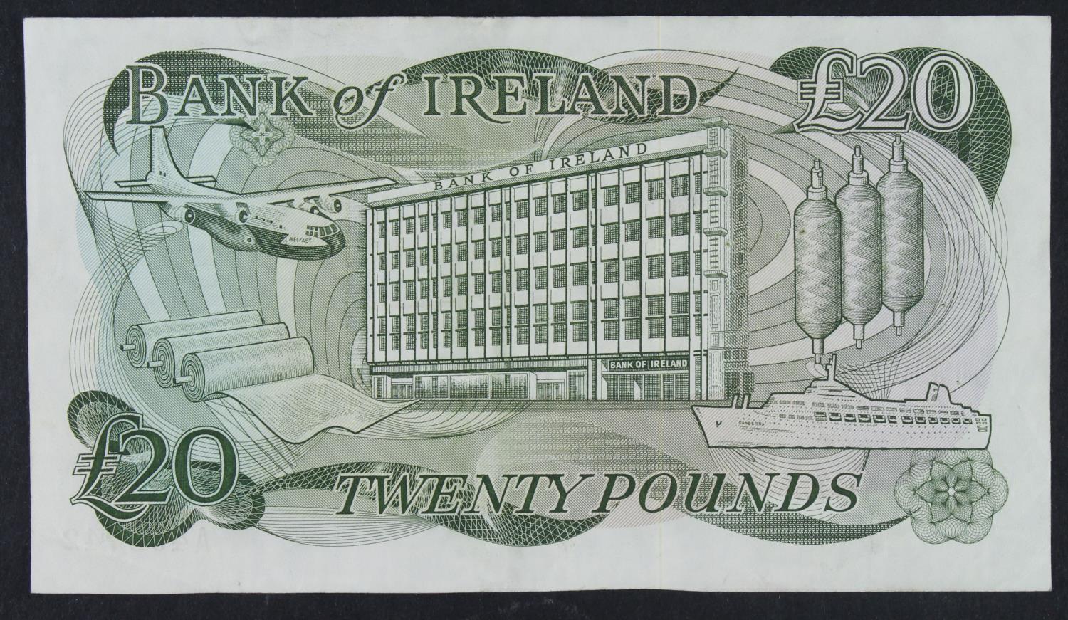 Northern Ireland, Bank of Ireland 20 Pounds issued 1983, Commemorative note Bicentenary, signed A. - Image 2 of 2