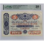 Scotland, Clydesdale Bank 5 Pounds dated 13th January 1943, signed Mitchell & Young, serial Z2/F