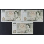 Somerset 50 Pounds (B352) issued 1981 (3), a consecutively numbered run of 'A' PREFIX notes just one