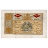 Scotland, Bank of Scotland 20 Pounds dated 8th July 1952, signed Elphinstone & J.B. Crawford, serial