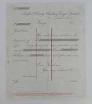 London & County Banking Company Limited SPECIMEN Letter of Credit handwritten date 30.10.1893,