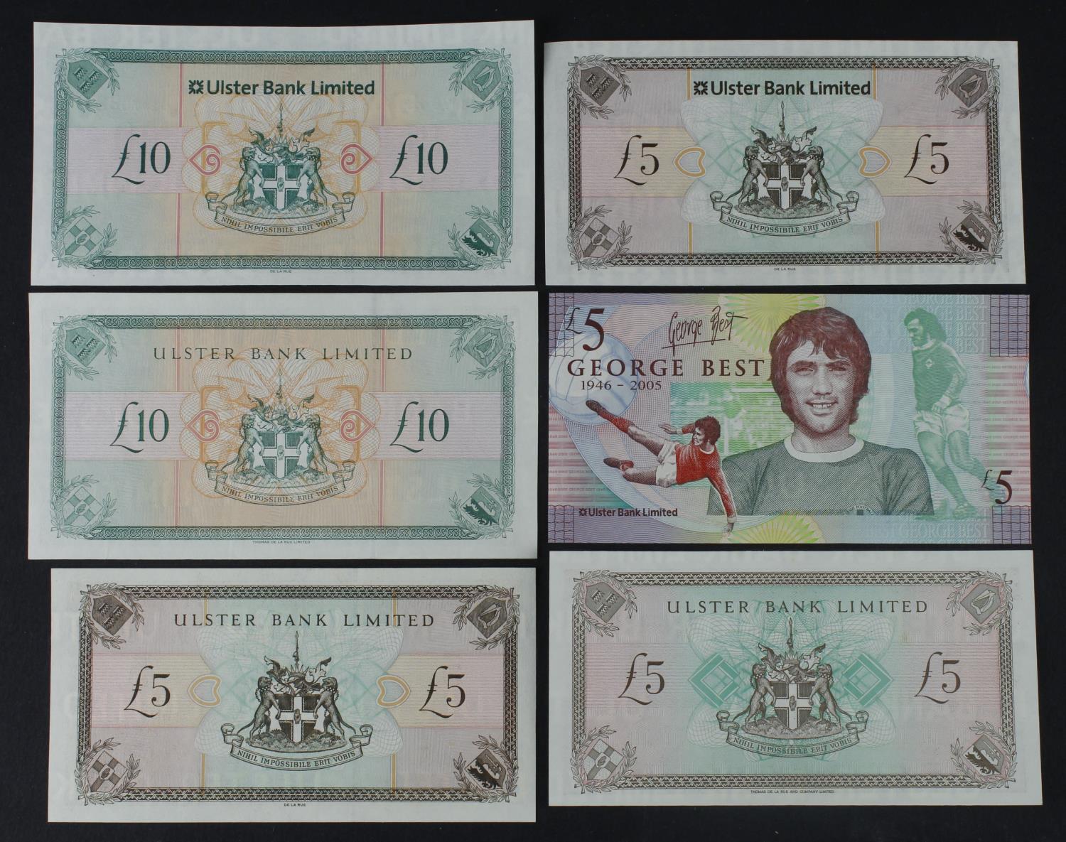 Northern Ireland, Ulster Bank Limited (6), 10 Pounds (2) dated 1999 and 2012, 5 Pounds (4) dated - Image 2 of 2