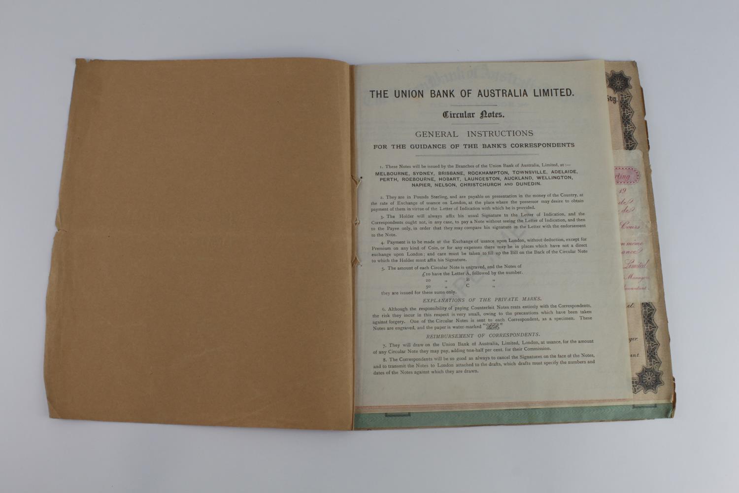 Union Bank of Australia Limited, a Booklet containing SPECIMEN Letters of Credit, Letters of - Image 2 of 11