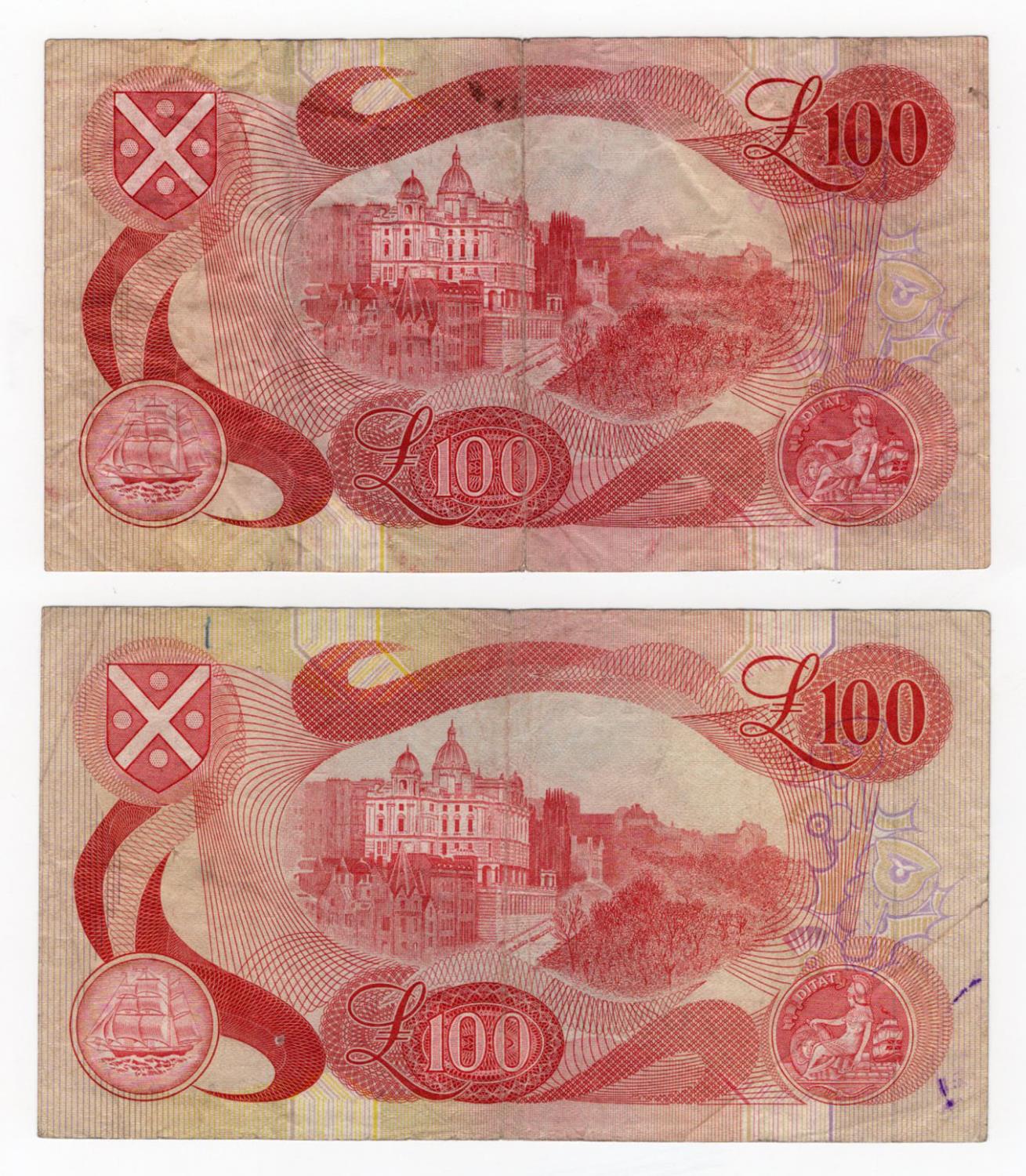 Scotland, Bank of Scotland 100 Pounds (2) dated 10th June 1982 and 18th December 1985, signed Risk & - Image 2 of 2