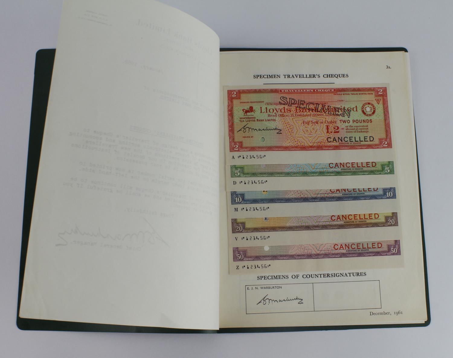 Lloyds Bank Limited SPECIMEN Letters of Credit, Letters of Indication and Travellers Cheques 1950' - Image 8 of 20
