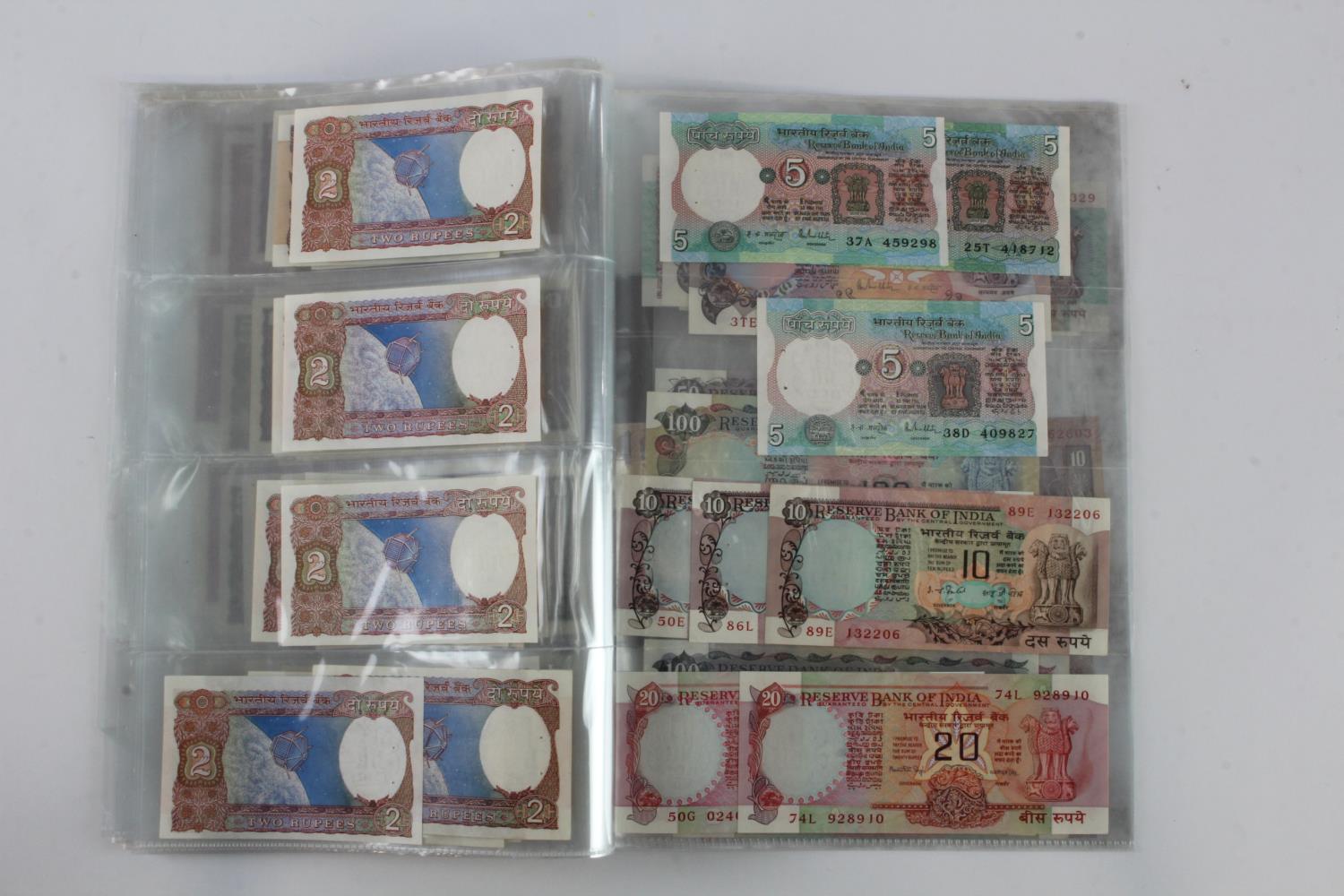 India (80), a high grade group in album pages, 1 Rupee to 100 Rupees 1970's to 1990's, very little - Image 15 of 19