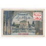 Morocco 100 Dirhams overprint on 10000 Francs dated 28th April 1955 (1959 provisional Dirham issue),