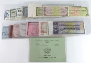 GB SPECIMEN Travellers Cheques (44), Barclays Bank Limited 5 Pounds (1940's), Commercial Bank of