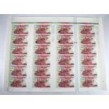 TEST NOTES (24), Canada Duranote uncut sheet of 24 x 100 Units, examples showing different