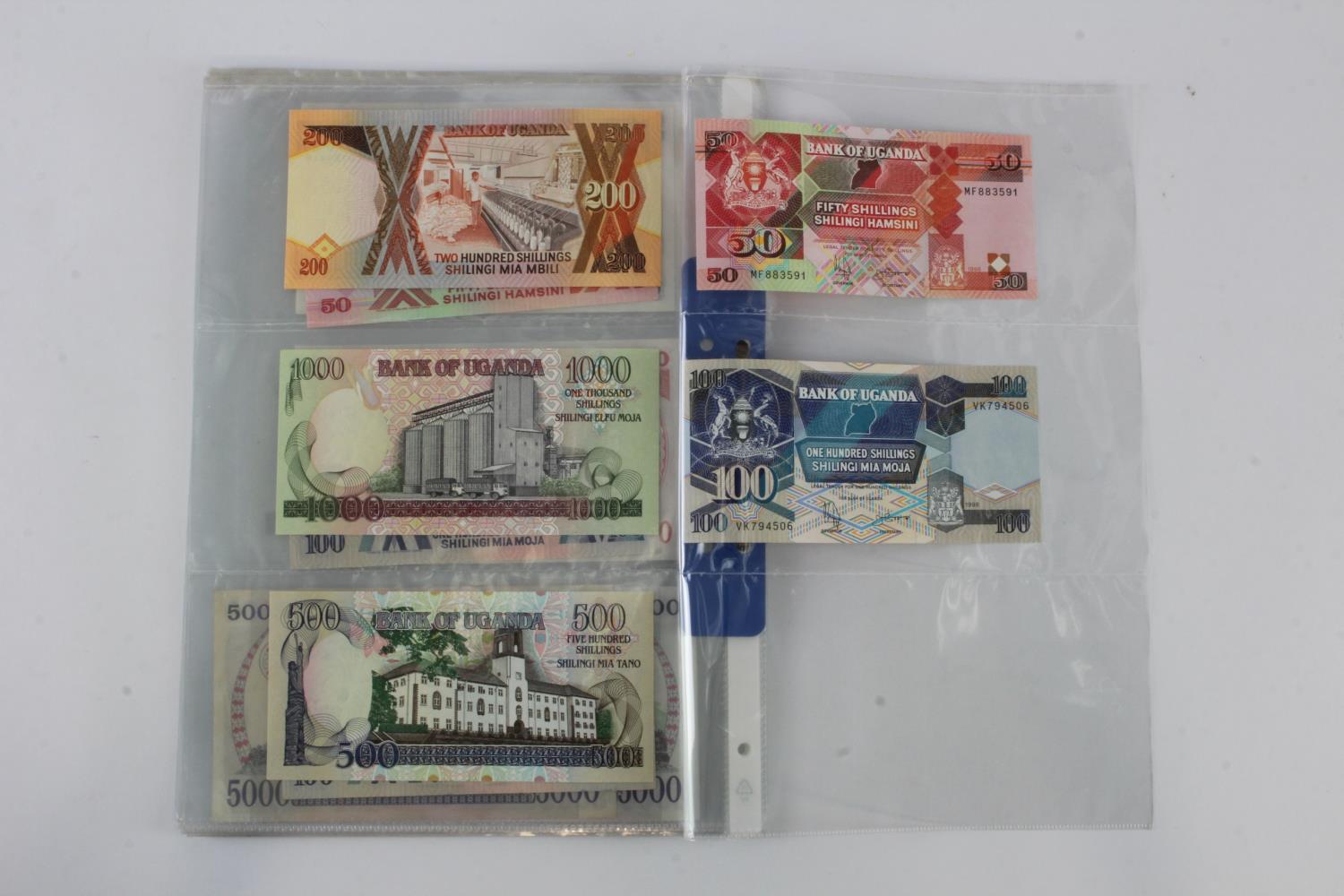Uganda (35), an Uncirculated group in album pages, 5 Shillings, 10 Shillings, 20 Shillings, 50 - Image 14 of 15