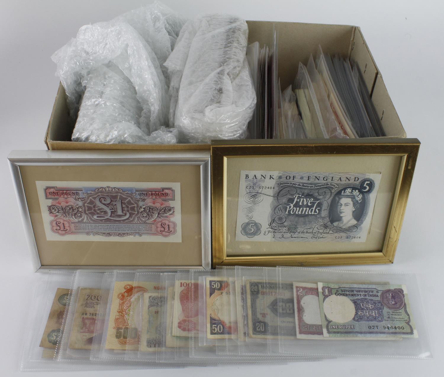 World (approx 750), including Euro test/specimen notes (10), Peru 50 Intis 1987 (127), Burma 5 Kyats