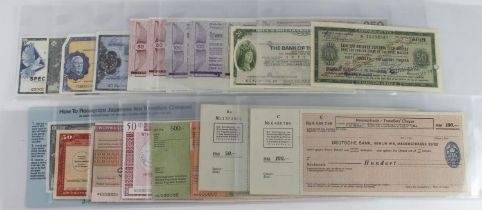 World Travellers Cheques (36), including Germany 50 and 100 Reichsmark 1939 issue with English
