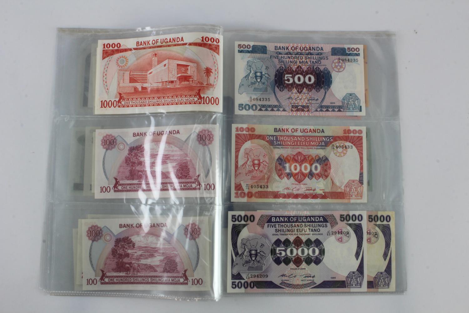 Uganda (35), an Uncirculated group in album pages, 5 Shillings, 10 Shillings, 20 Shillings, 50 - Image 10 of 15