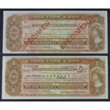 Thomas Cook & Son Bankers Limited (2), very rare early 5 Pounds Travellers Cheque issued but