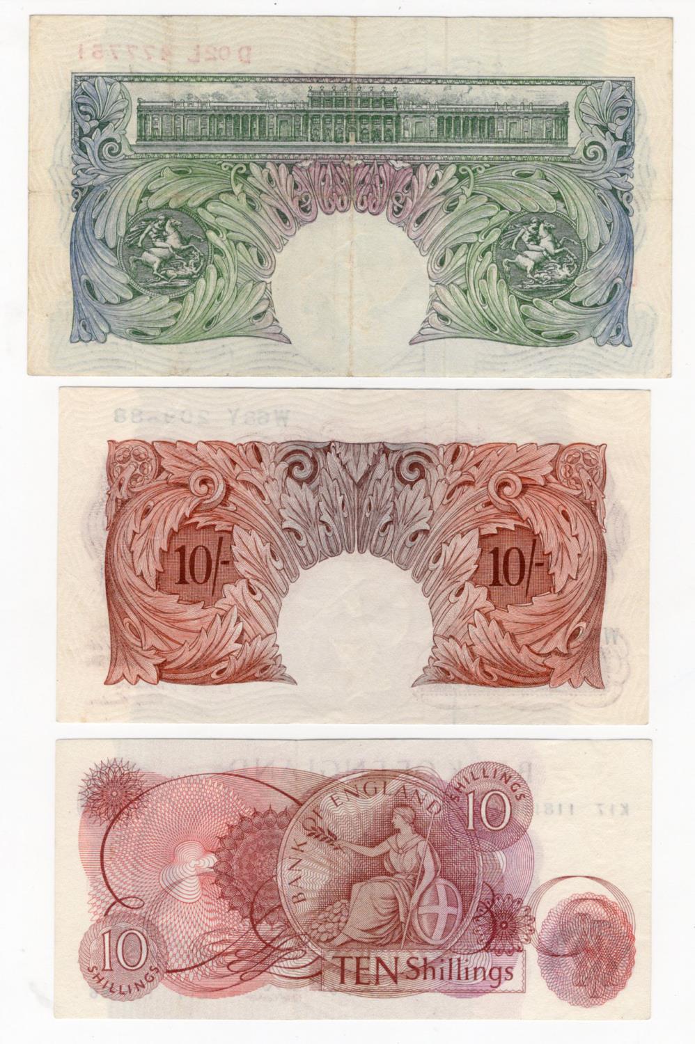 ERROR O'Brien (3), a group of error notes, 1 Pound issued 1955, vertical miscut design at bottom, - Image 2 of 2