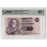 Scotland, Clydesdale Bank 20 Pounds dated 2nd February 1976, Lord Kelvin portrait at left, signed