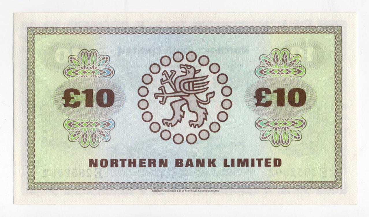 Northern Ireland, Northern Bank Limited 10 Pounds dated 1st April 1982, signed W. Erwin, serial - Image 2 of 2