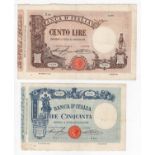 Italy (2), 100 Lire dated 7th April 1922 and 50 Lire dated 31st October 1914, signed Stringher &
