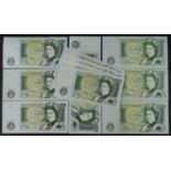 Page and Somerset 1 Pounds (12), a group of FIRST PREFIX '01' from mid series notes, Page (8) and