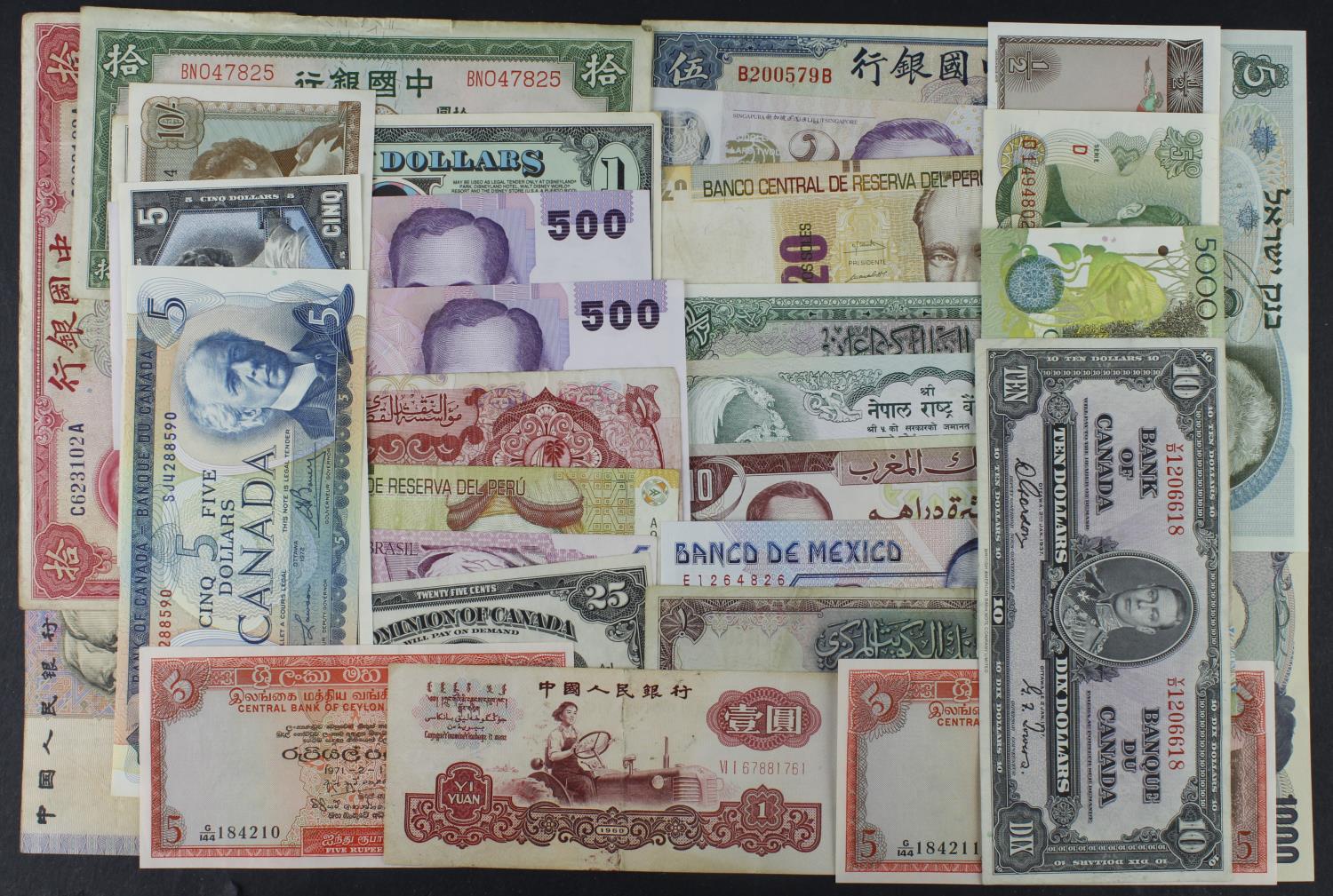 World (30), including Jersey 10 Shillings 1963, Canada 10 Dollars 1937, 5 Dollars 1954, Dominion